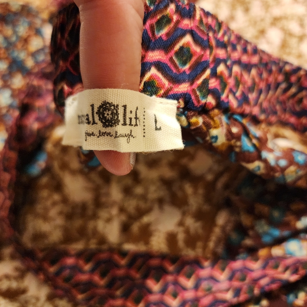 Natural Life Rust Multi Patchwork Boho Maxi Skirt - Picture 5 of 7
